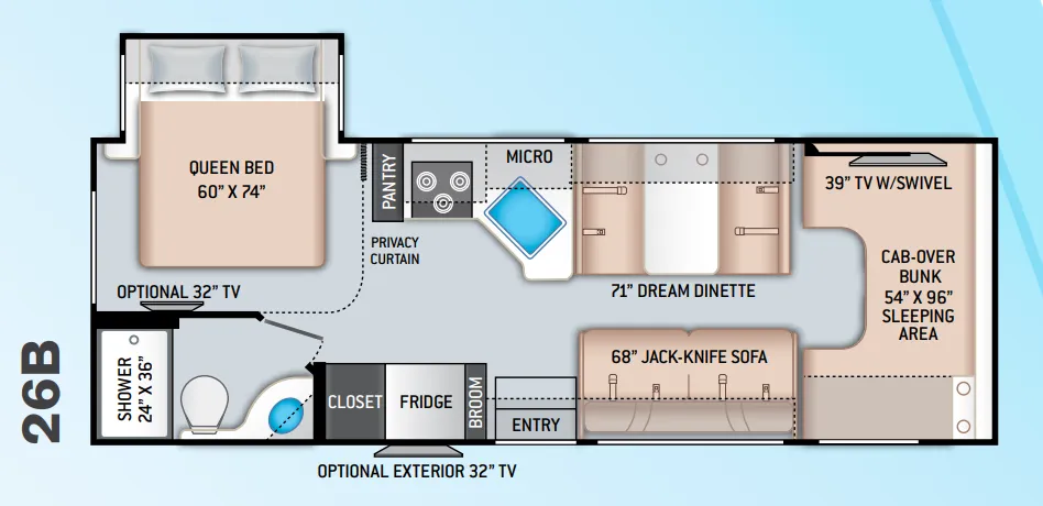 Thor Motor Coach Chateau 26B floor plan