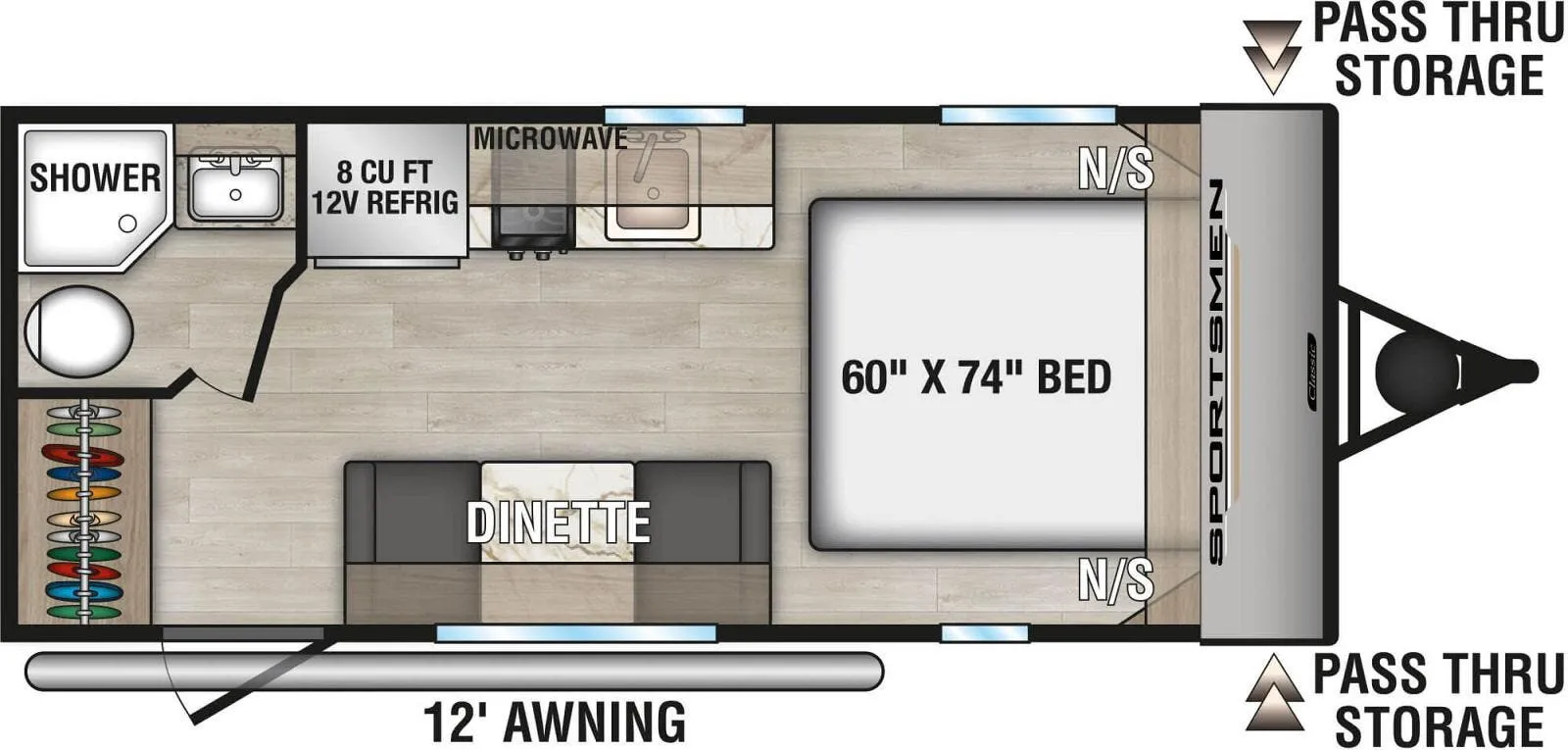 K-Z Sportsmen Classic 160QB floor plan