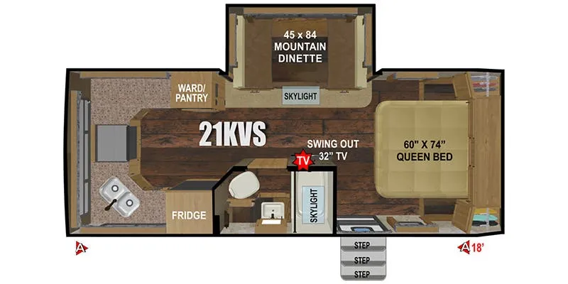 Outdoors RV Titanium Series Creek Side 21KVS floor plan