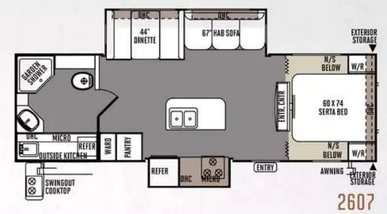 Forest River Rockwood Ultra Lite 2607 floor plan