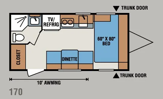 K-Z Sportsmen Classic 170 floor plan