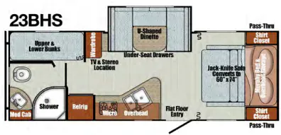 Gulf Stream Vintage Cruiser 23BHS floor plan