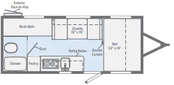 Winnebago Micro Minnie 1700BH floor plan
