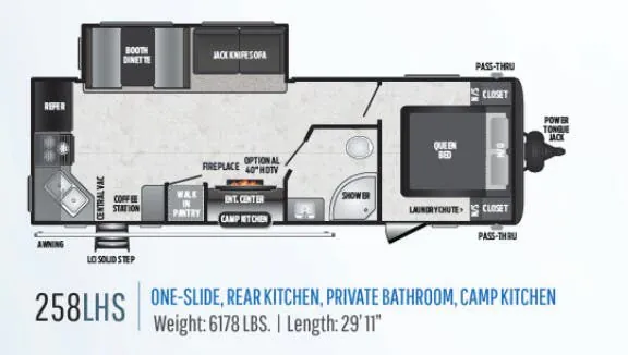 Keystone Hideout LHS 258LHS floor plan