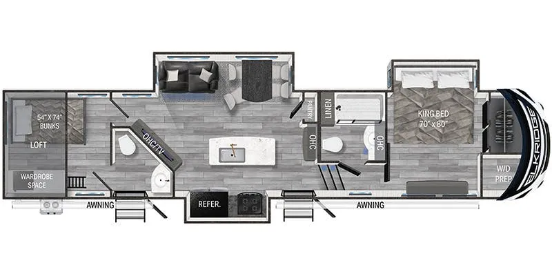 Heartland ElkRidge ER 37 BBH floor plan