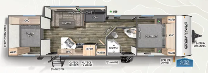 Forest River Cherokee Grey Wolf 29QB floor plan