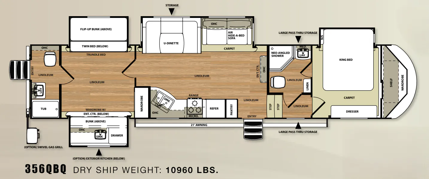 Forest River Salem Hemisphere Lite 356QBQ floor plan