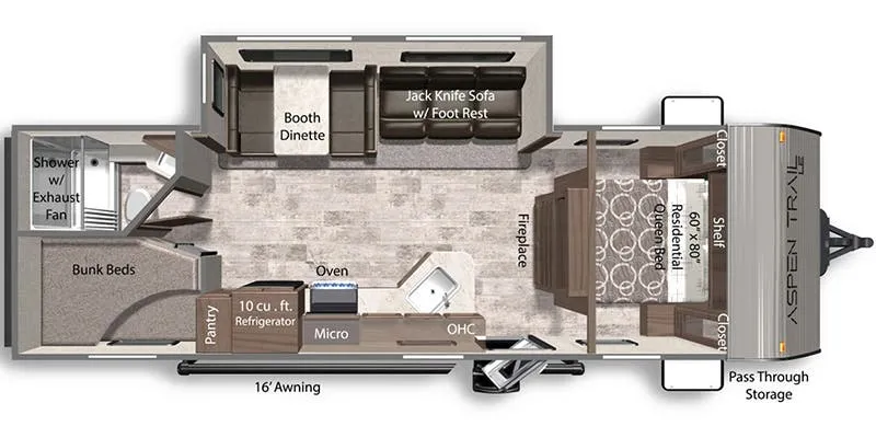 2024 Dutchmen Aspen Trail LE 26BH floor plan