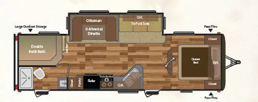 Keystone Hideout 28BHSWE floor plan