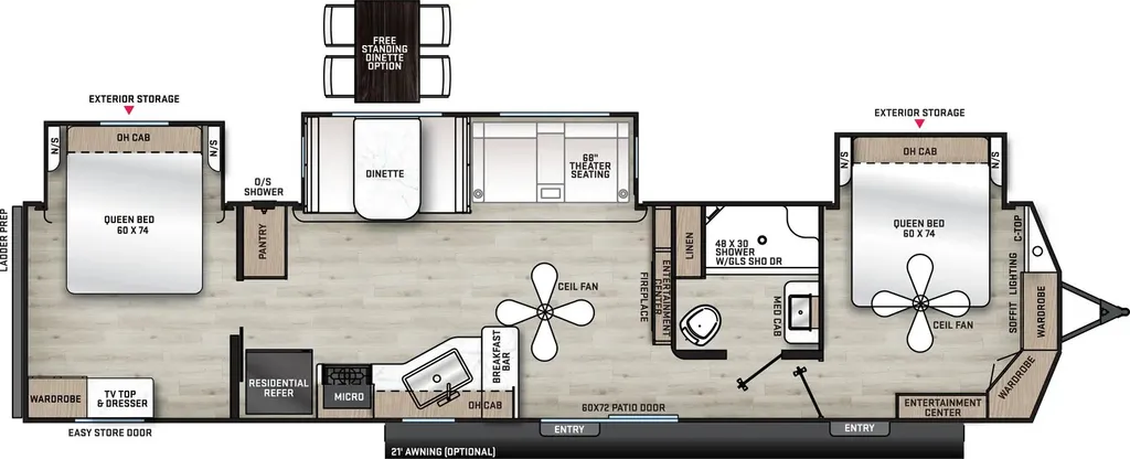 2025 Coachmen Catalina Destination Series 40BHTS2Q floor plan