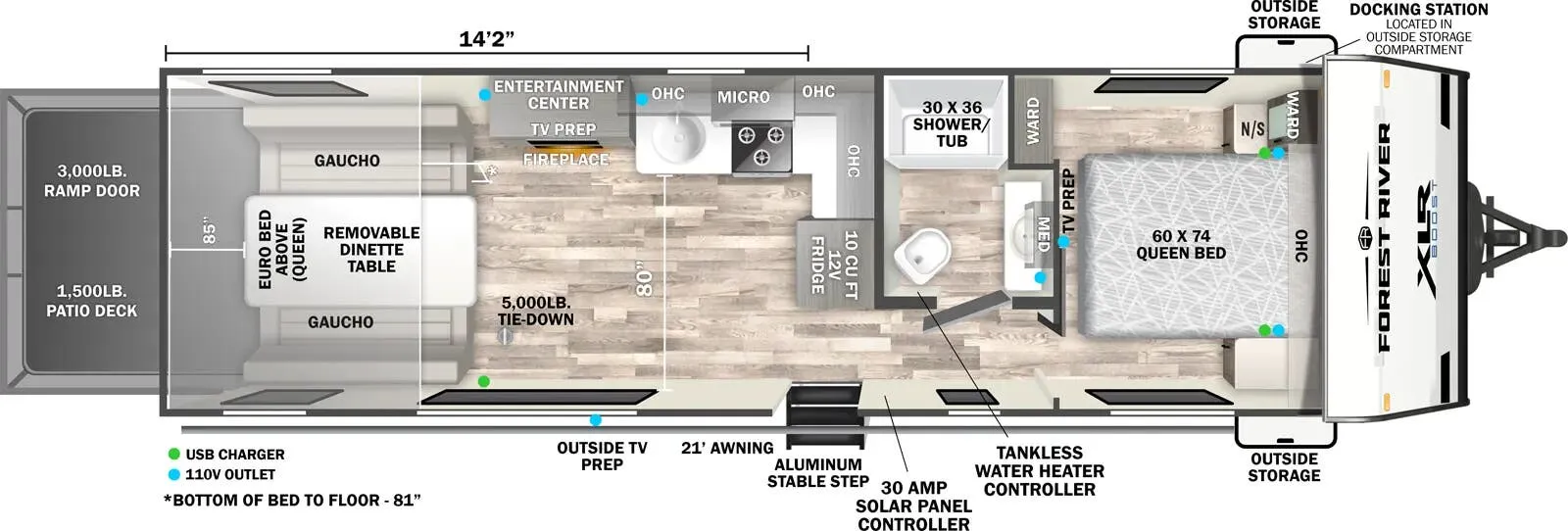Forest River XLR Boost 2714B floor plan