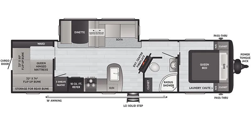 Keystone Hideout 32LBH floor plan