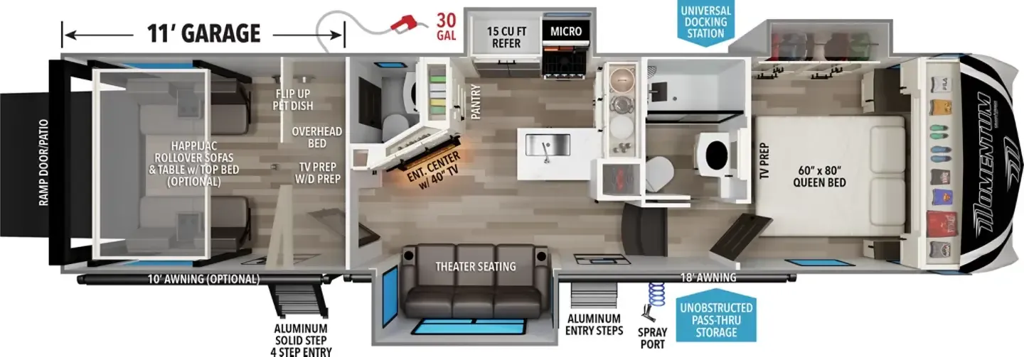 Grand Design Momentum G-Class 320G floor plan
