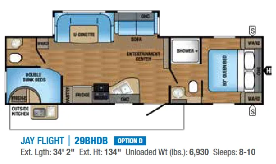 Jayco Jay Flight 29BHDB floor plan