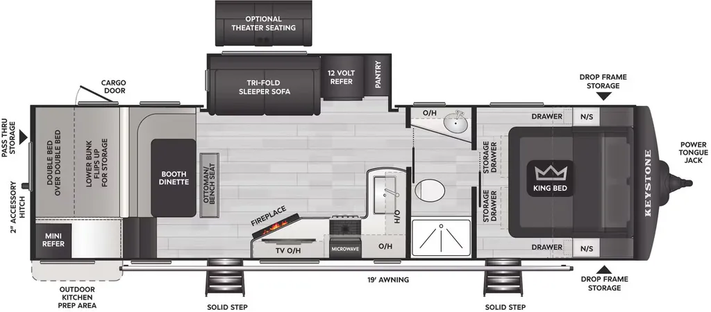 2026 Keystone Cougar Half-Ton 30BHS floor plan