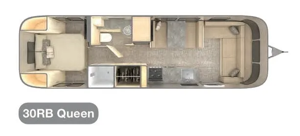 Airstream Flying Cloud 30RB QUEEN floor plan
