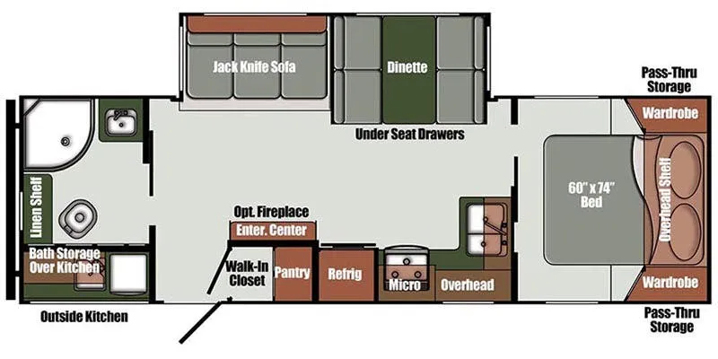 Gulf Stream Cabin Cruiser 28CRB floor plan