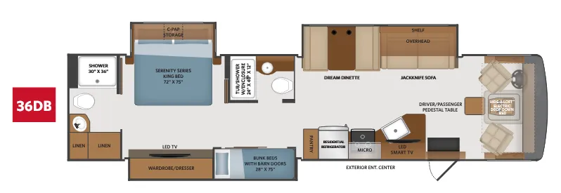 Fleetwood Fortis 36DB floor plan
