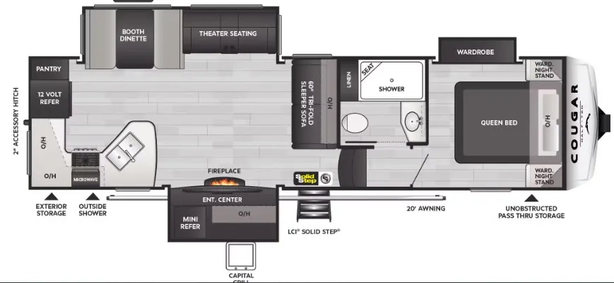 2025 Keystone Cougar Half-Ton 29RKS - Floor plan