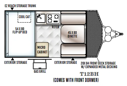 Forest River Flagstaff Hard Side T12BH floor plan