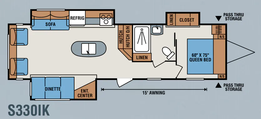 K-Z Sportsmen S330IK floor plan
