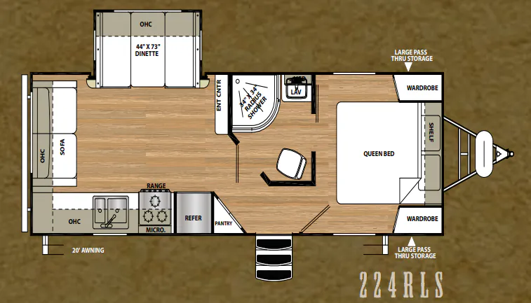 Forest River Vibe Extreme Lite 224RL floor plan