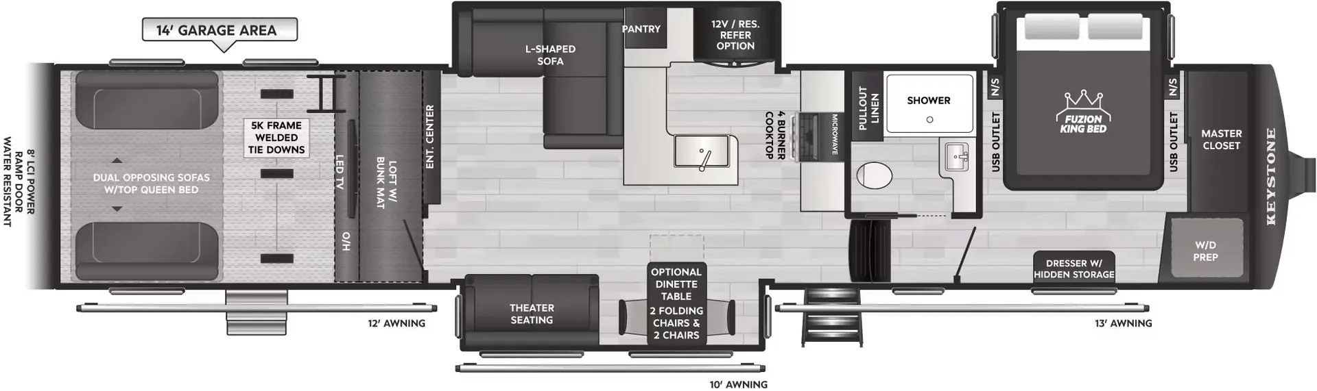 Keystone Fuzion 440 floor plan