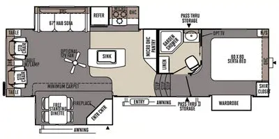 2015 Forest River Rockwood Signature Ultra Lite 8289WS - Floor plan