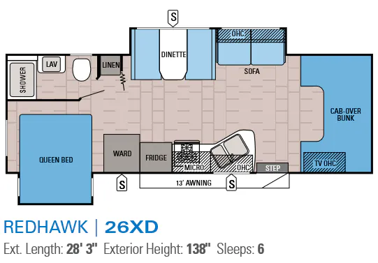 Jayco Redhawk 26XD floor plan