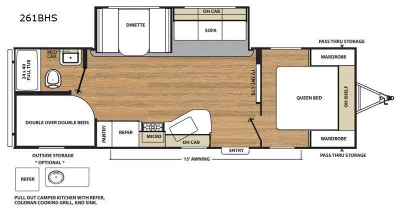 2018 Coachmen Catalina 261BHS - Floor plan