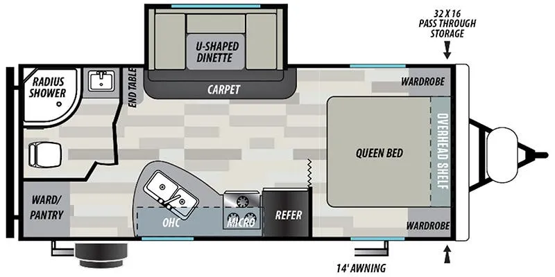 Forest River EVO Lite 2160RB floor plan