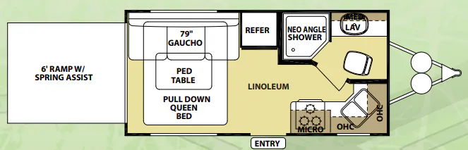 Forest River Wildwood X-Lite 18XLSRV floor plan