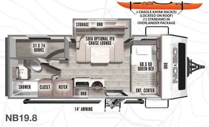 2020 Forest River No Boundaries NB19.8 - Floor plan