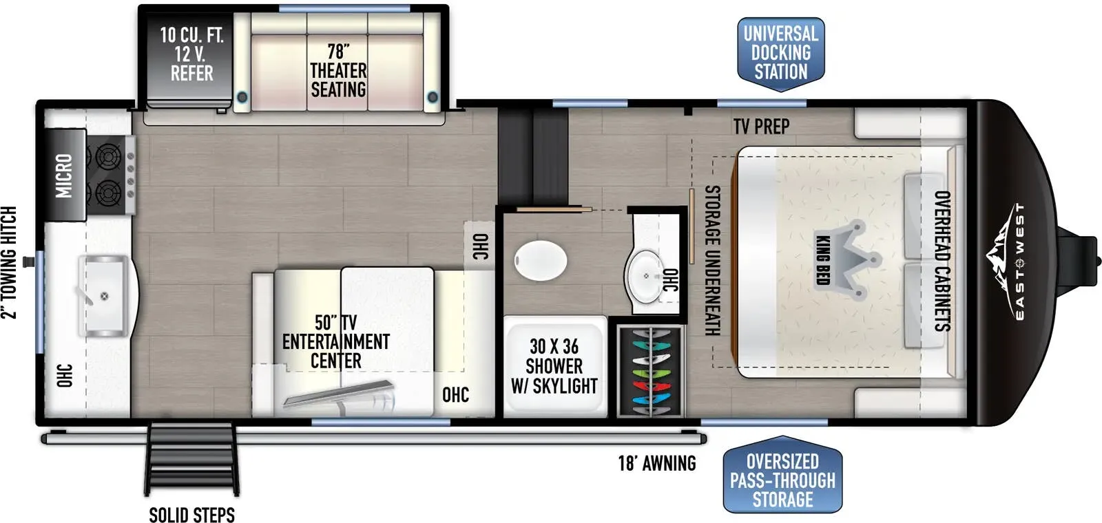 East to West Blackthorn 22RK floor plan