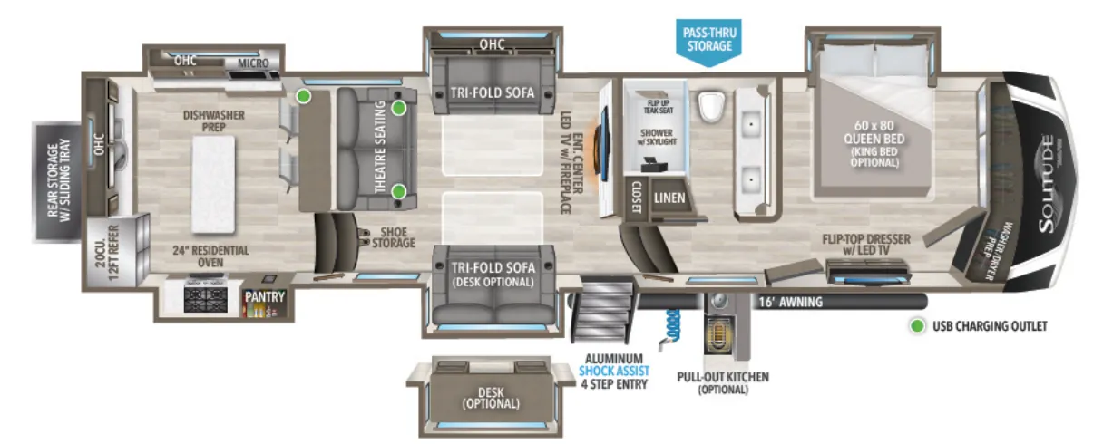 2023 Grand Design Solitude 390RK - Floor plan