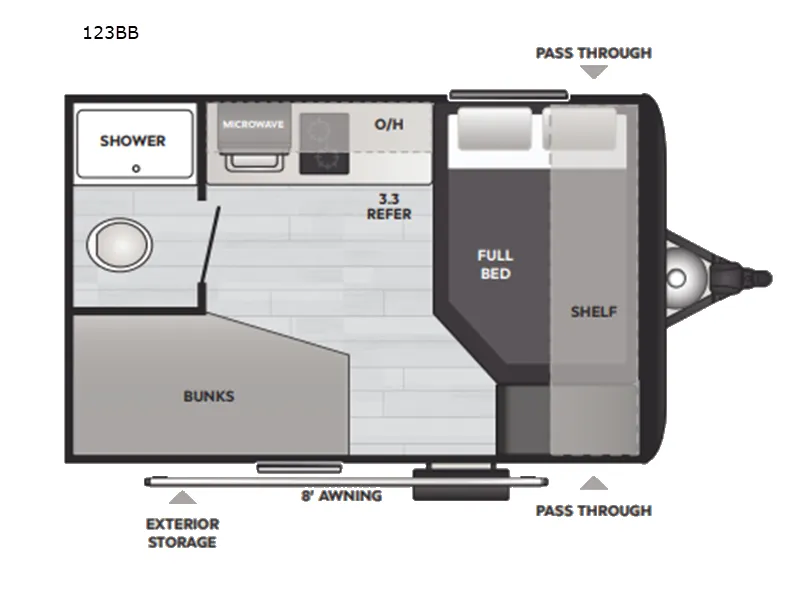 2026 Keystone Hideout Mini 123BB - Floor plan