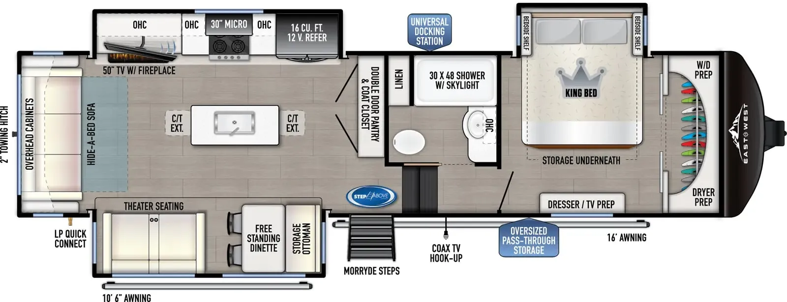 2024 East to West Blackthorn 3100RL - Floor plan