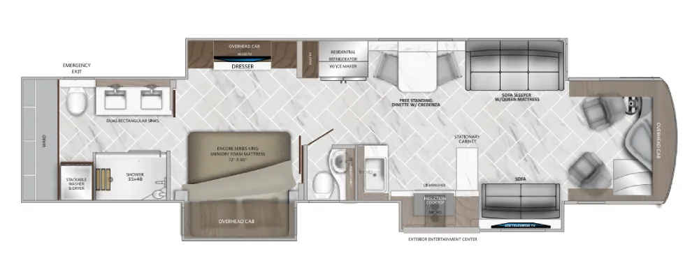 American Coach American Eagle 45K floor plan