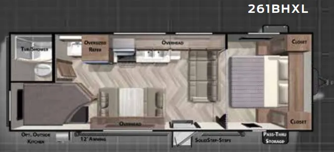 Forest River Wildwood X-Lite 261BHXL floor plan
