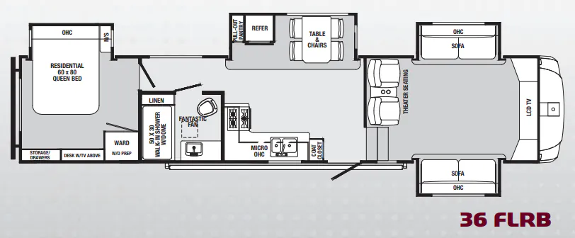 Palomino Sabre 36 FLRB floor plan