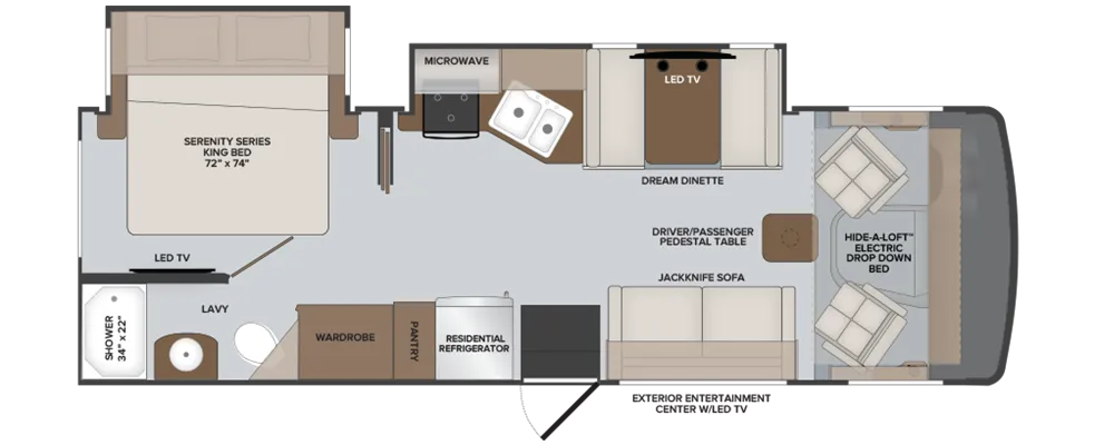 Holiday Rambler Admiral 28A floor plan