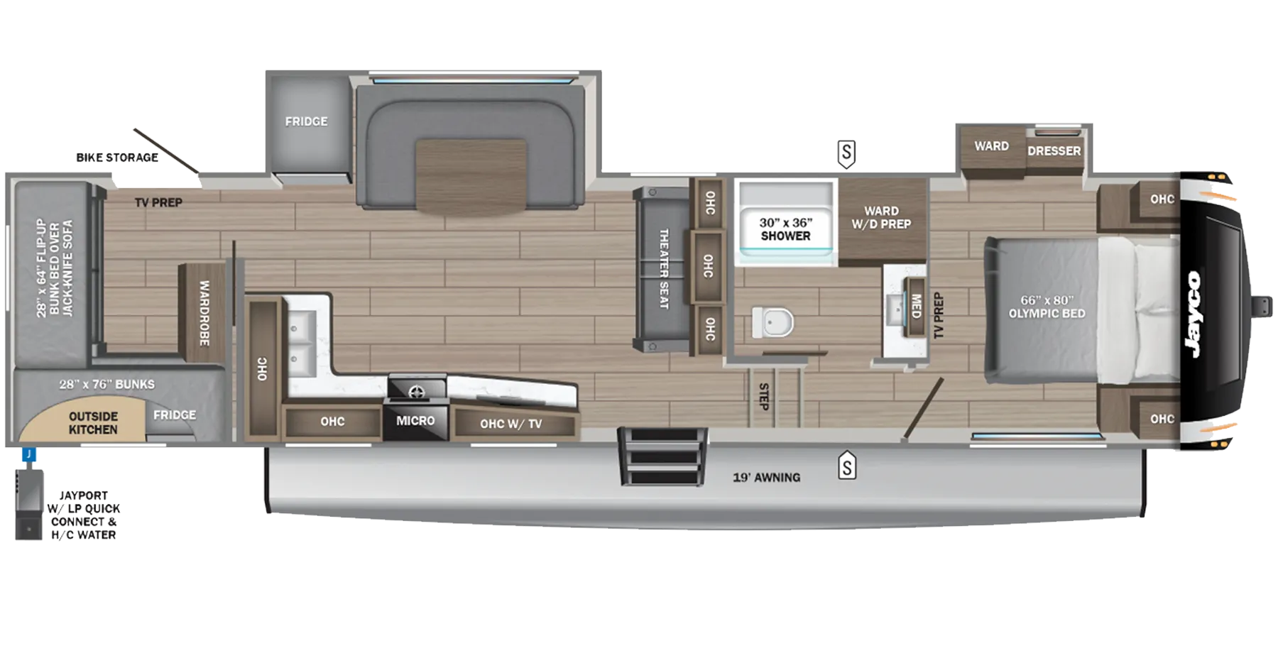 2026 Jayco Eagle HT Fifth Wheels 31QCD - Floor plan