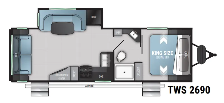 Cruiser RV Twilight Signature TWS-2690 floor plan