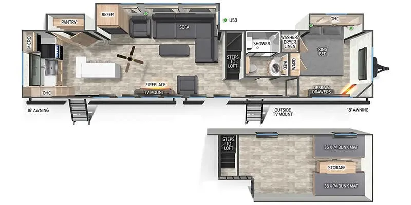 Forest River Cherokee Timberwolf 39AL floor plan