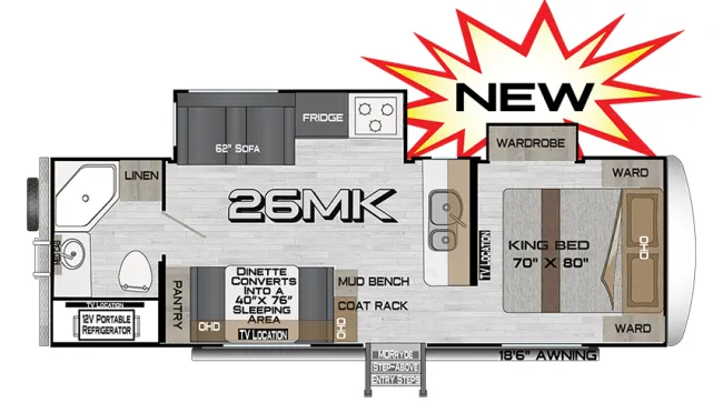 2027 Northwood Arctic Fox Edge 26MK - Floor plan