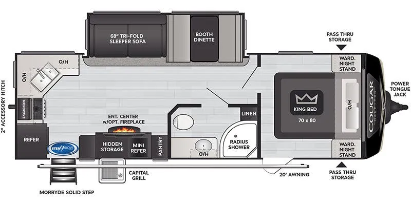 2021 Keystone RV Cougar Half-Ton 26RKS - Floor plan