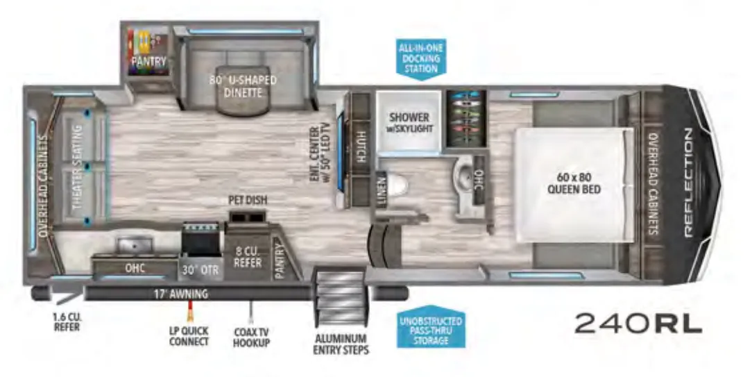 Grand Design Reflection 150 Series 240RL floor plan