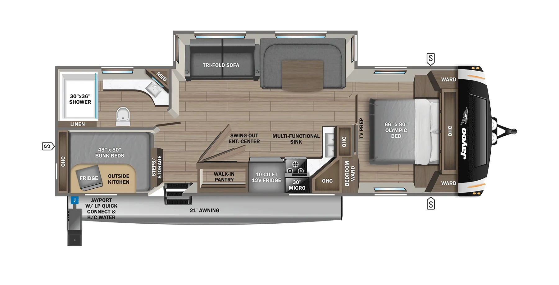 Jayco Eagle HT 284BHOK floor plan