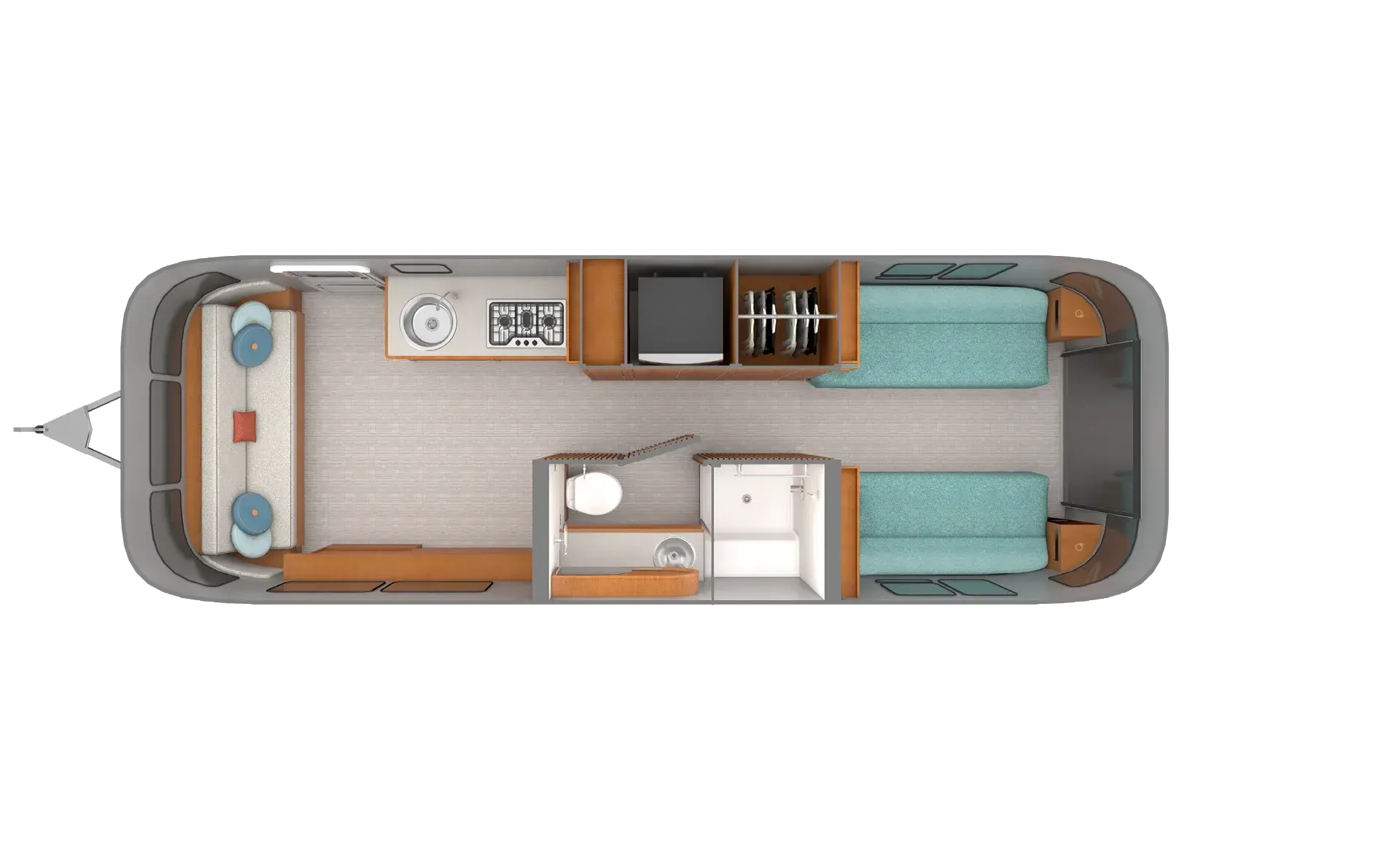 Airstream Frank Lloyd Wright 28RB floor plan