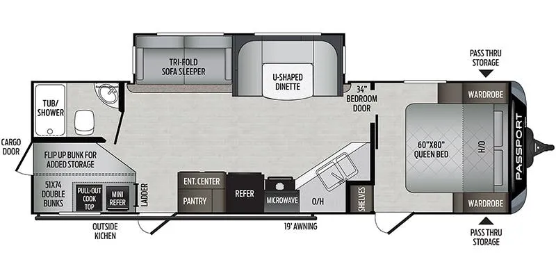 Keystone Passport Grand Touring 2820BHWE GT floor plan